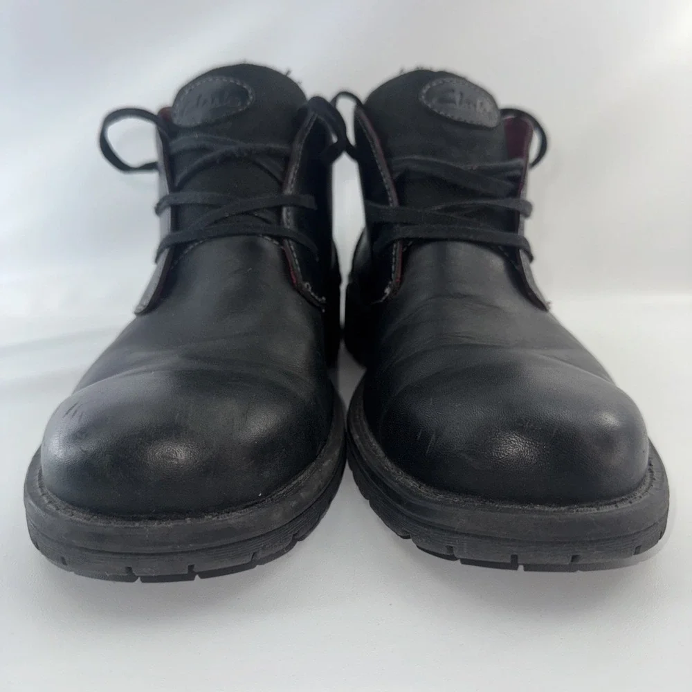 Clarks Kyros Limit‎ Black Leather Chukka Boots Men's 10.5 Ankle Lace Up Classic